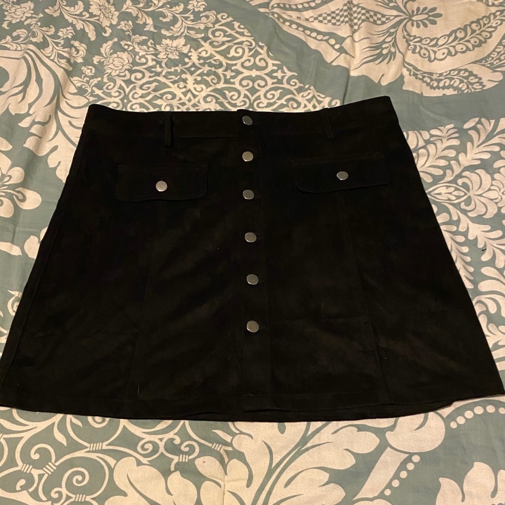 She & Sky Faux Suede Miniskirt